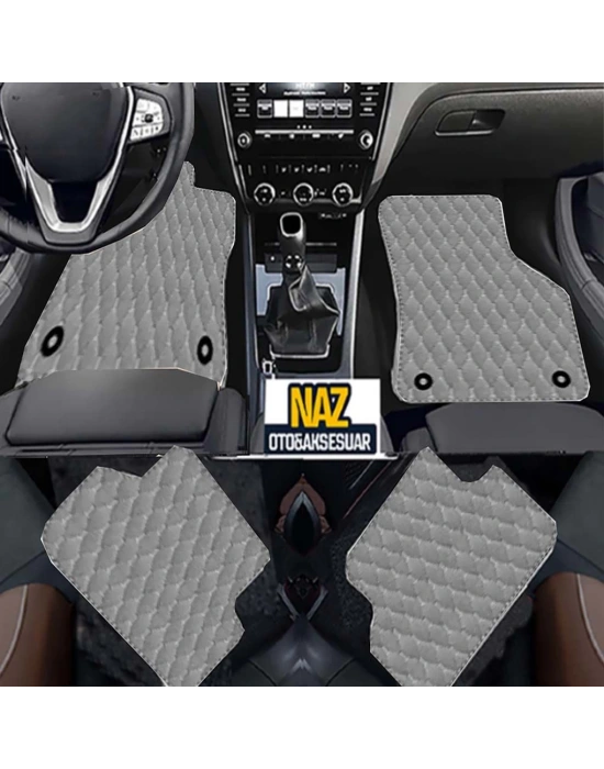 Audi A6 2011-2018 Uyumlu Gri Dikişli Gri Deri Paspas