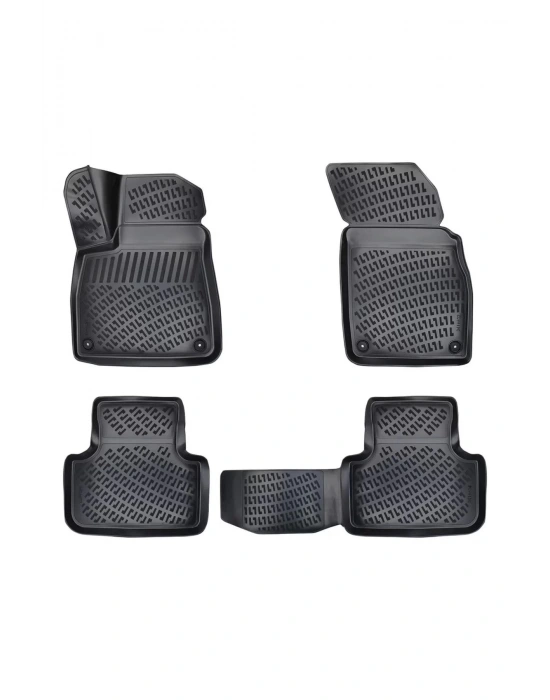 Audi Q7 2016 sonrası 3D Siyah Kokusuz Havuzulu Paspas Takımı