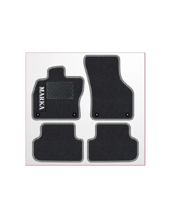 BMW E 90 2005 - 2011 Siyah Halı Gri Kenar Petek Topuk