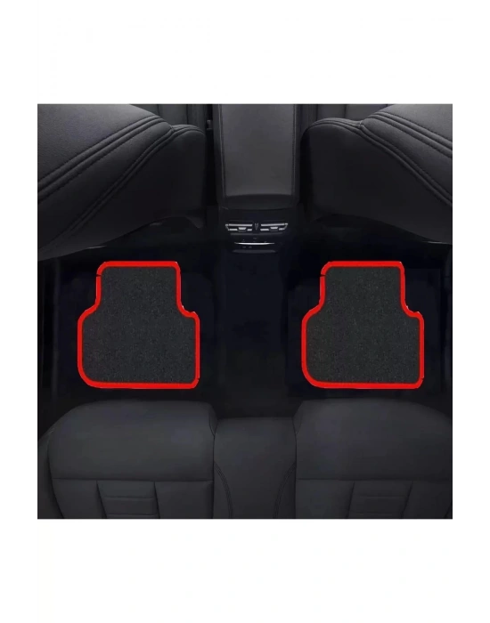 BMW E 90 2005 - 2011 Siyah Halı Kırmızı Kenar Petek Topuk
