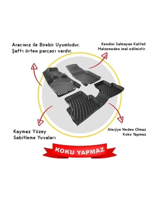 Fiat Marea 1996-2002 3D Siyah Kokusuz Havuzulu Paspas Takımı