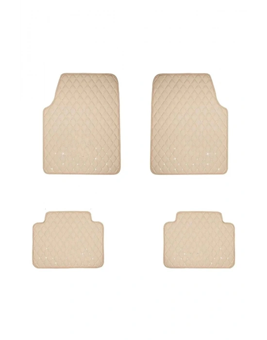 Ford S-Max 2006 - 2014 Uyumlu Bej Dikişli Bej Deri Paspas