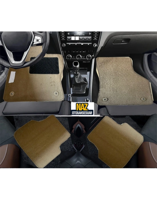 Honda Jazz 2 2009-2014  Bej Halı Kırmızı Kenar  Petek Topuk