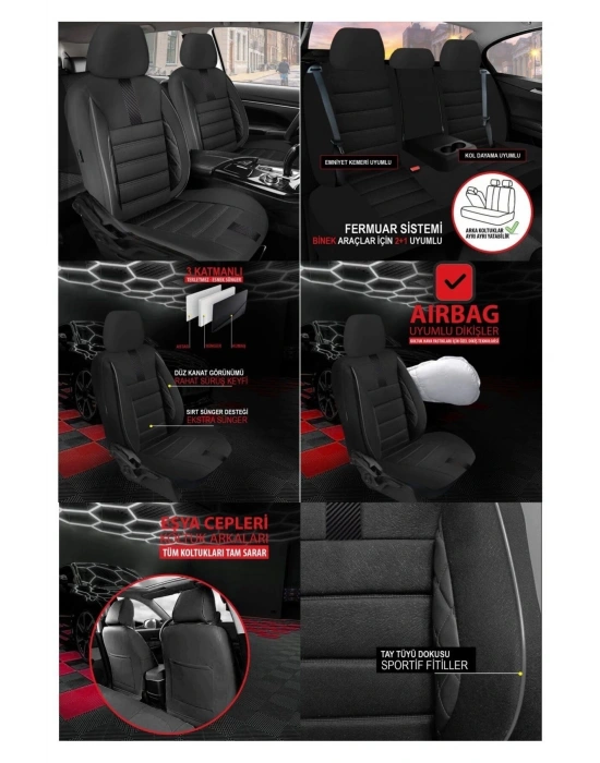 Infiniti Qx70 Koltuk Kılıfı Jet Deri Siyah