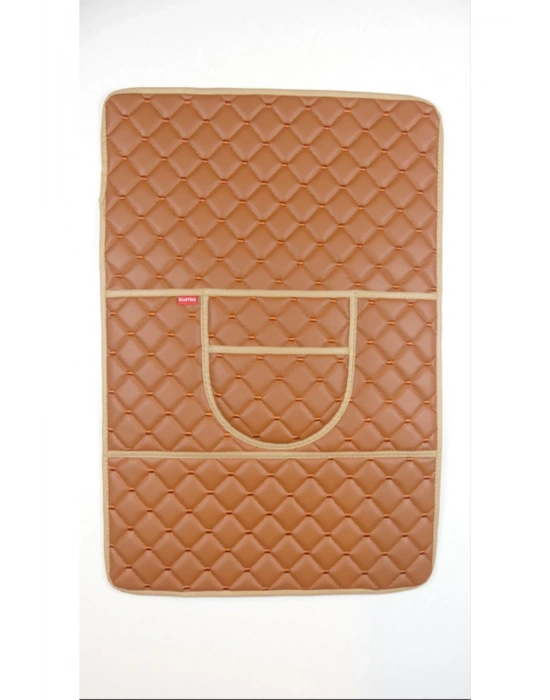 Lüks Deri Cepli Araç Koltuk Arkası Organizer Taba