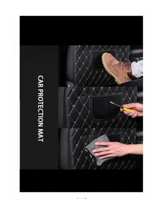 Lüks Deri Cepli Araç Koltuk Arkası Organizer Taba