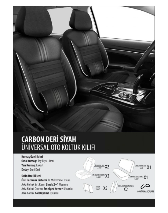 Peugeot 307cc Koltuk Kılıfı Carbon Deri Siyah