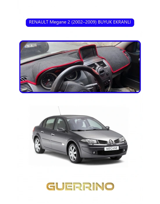 RENAULT Megane 2 (2002–2009) BUYUK EKRANLITORPİDO KORUMA HALISI MAVİ KENAR
