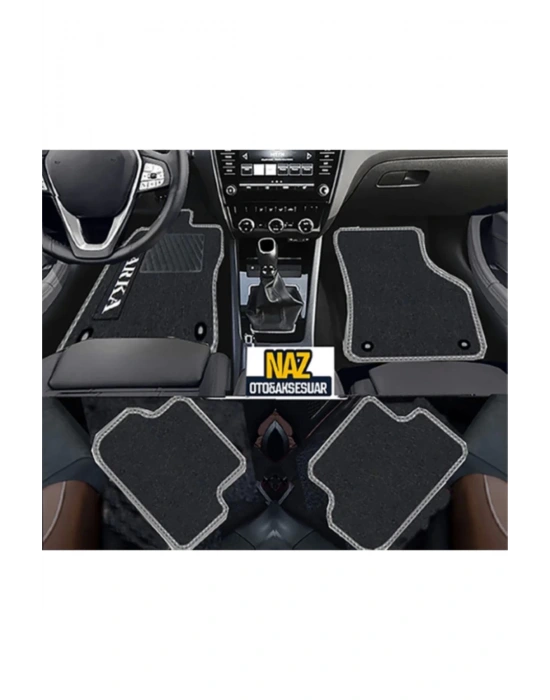 BMW E 90 2005 - 2011 Siyah Halı Gri Kenar Petek Topuk