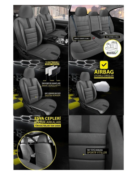 Seat Leon Koltuk Kılıfı Oniks Füme