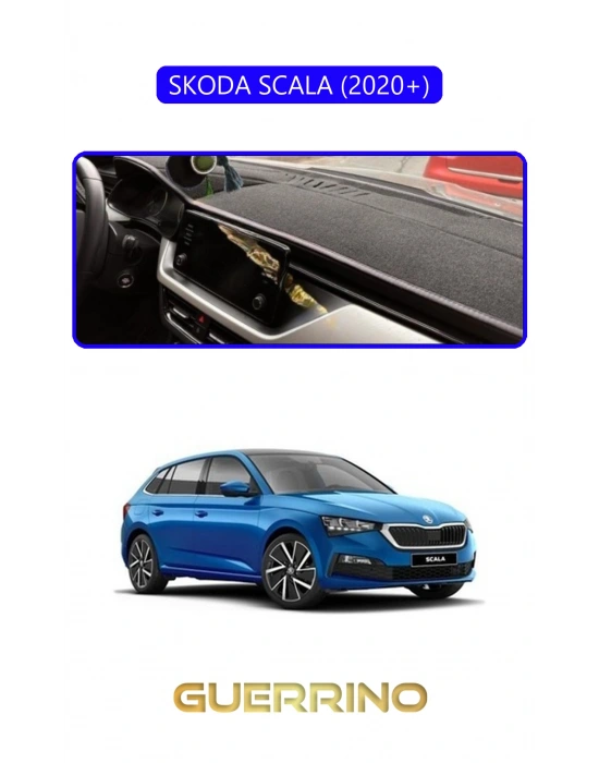 SKODA SCALA - KAMIQ 2020+TORPİDO KORUMA HALISI MAVİ KENAR