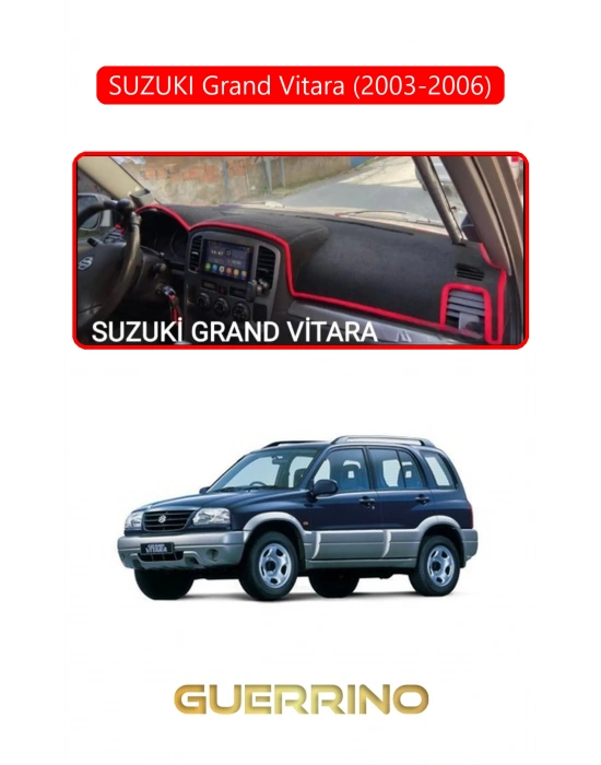 SUZUKI Grand Vitara (2003-2006) TORPİDO KORUMA HALISI KIRMIZI KENAR