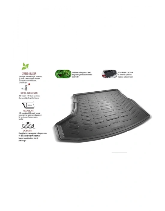 Toyota Verso 2004-2009 Uyumlu 3D Bagaj Havuzu Kokusuz