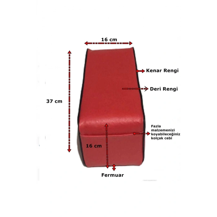 Araba Oto Kolçak Her Araca Uygun Taraftar Sünger Kolçak Kol Dayama Siyah Deri Siyah Kenar