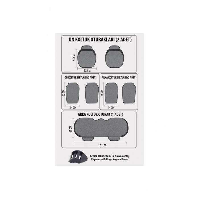 Araba Terletmez Ergonomik Koltuk Minderi (7 Parça) - 5 Koltuk Tam Set Siyah Kırmızı