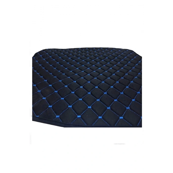 Araba Terletmez Ergonomik Koltuk Minderi (7 Parça) - 5 Koltuk Tam Set Siyah Mavi