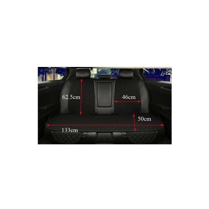 Araba Terletmez Ergonomik Koltuk Minderi (7 Parça) - 5 Koltuk Tam Set Siyah Beyaz