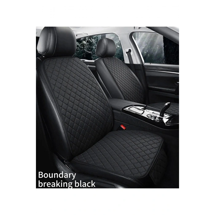 Araba Terletmez Ergonomik Koltuk Minderi (7 PARÇA) - 5 Koltuk Tam Set Siyah Siyah