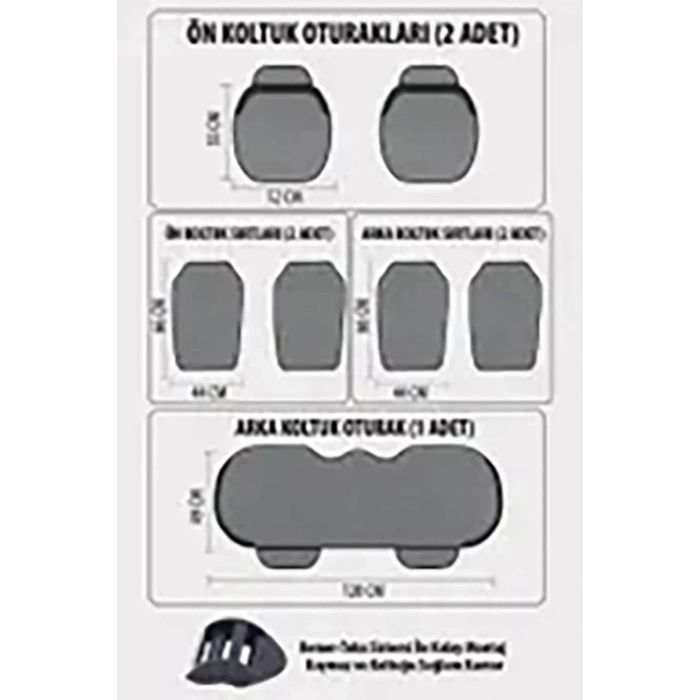Araba Terletmez Ergonomik Koltuk Minderi (7 PARÇA) - 5 Koltuk Tam Set Siyah Siyah