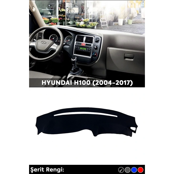 Hyundaı H100 (2004-2017) 3d Torpido Koruma Kılıfı - Ön Göğüs Panel Kaplama - Siyah Şerit