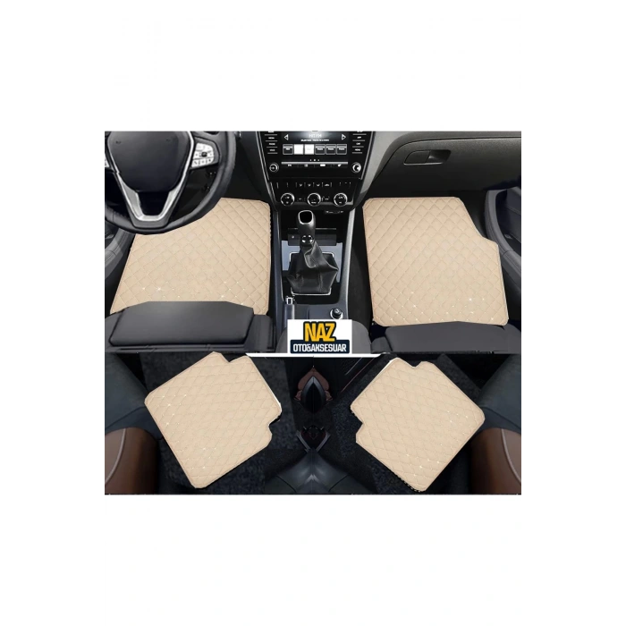 FORD ECOSPORT 2016 + Uyumlu Bej Dikişli Bej Deri Paspas