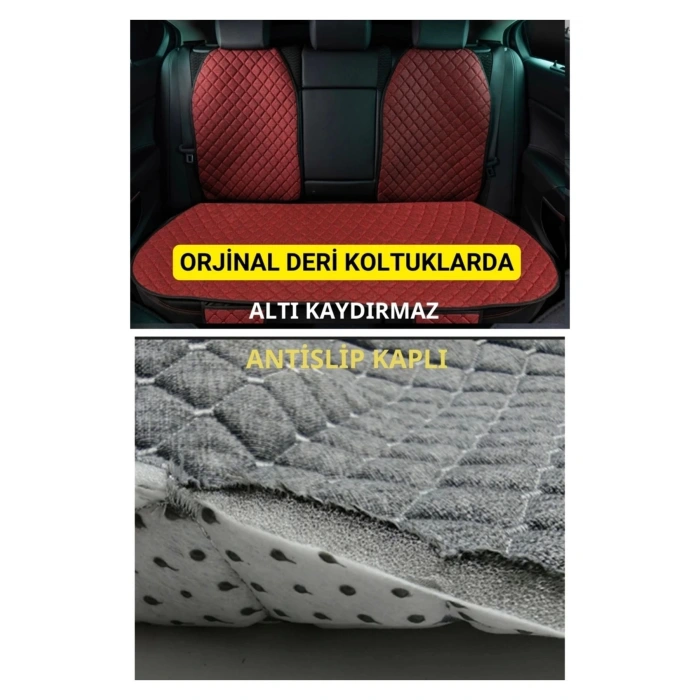 Jaguar XF 2008 - 2015 Terletmez Kaymaz Keten Oto Minder Kılıf Komple Set ( 7 Parça ) Kırmızı