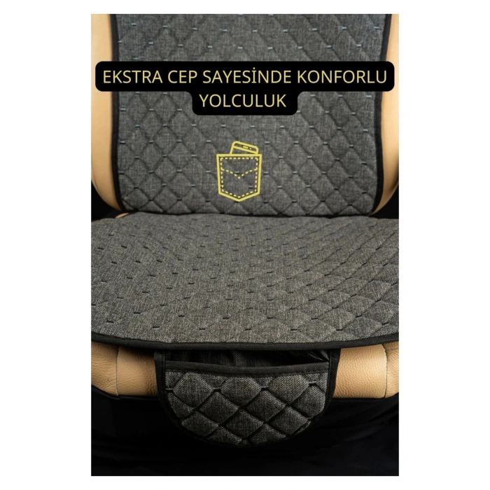 Skoda Octavia 1U 1996-2004Terletmez Kaymaz Keten Oto Minder Kılıf Komple Set ( 7 Parça ) Füme