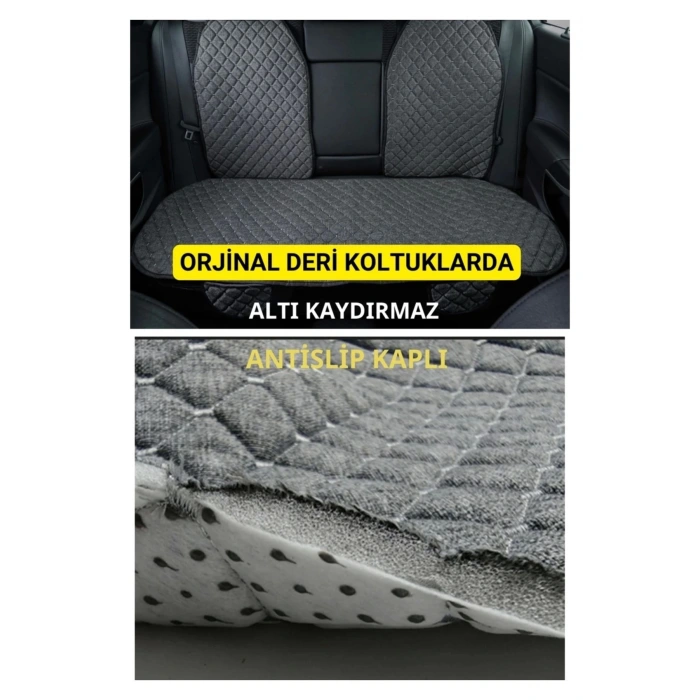 Kia Sorento 2015 2021Terletmez Kaymaz Keten Oto Minder Kılıf Komple Set ( 7 Parça ) Gri