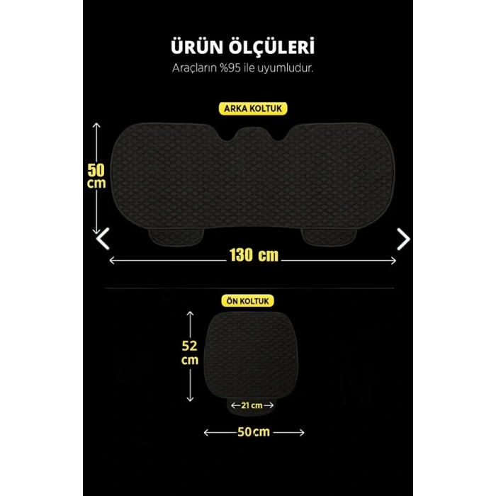 Araç Koltuk Minderi Oturak Takım 3 Parça Aracınıza Değer Katın Taba Deri Taba Iplik