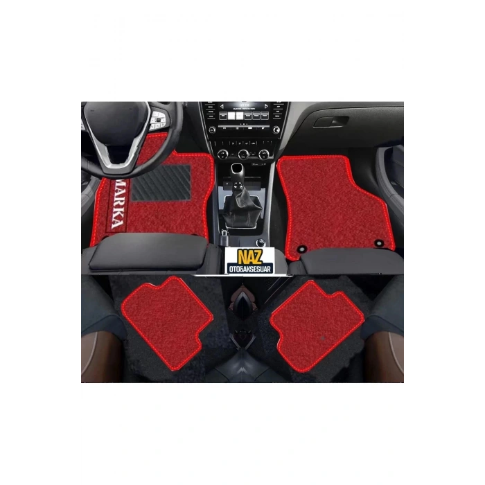 BMW E 90 2005 - 2011 Kırmızı Halı Kırmızı Kenar Petek Topuk