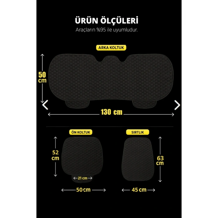 CİTROEN c1-05-13Terletmez Kaymaz Keten Oto Minder Kılıf Komple Set(7Parça) Gri