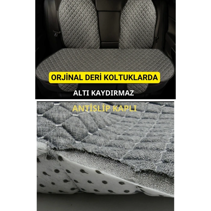 Fiat 500x-2015 + Terletmez Kaymaz Keten Oto Minder Kılıf Komple Set(7Parça) Füme