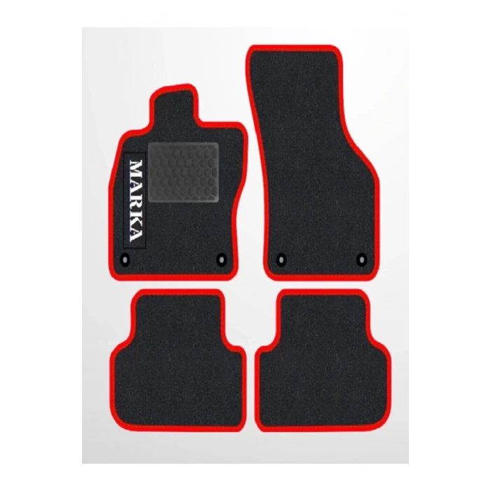 Fiat Doblo PanelVan 2001 - 2009   Siyah Halı Kırmızı Kenar Petek Topuk