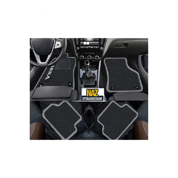 Honda S2000 1999 - 2003  Siyah Halı Gri Kenar Petek Topuk