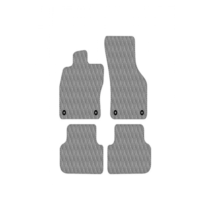 Mercedes S W221 2006-2013  Short Uyumlu Gri Dikişli Gri Deri Paspas