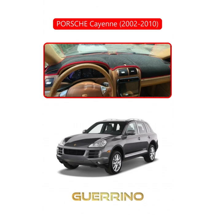 PORSCHE Cayenne (2002-2010) - (955 / 957; )TORPİDO KORUMA HALISI KIRMIZI KENAR