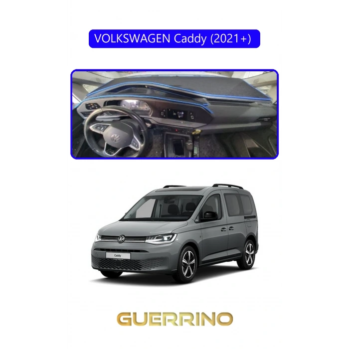 VOLKSWAGEN Caddy (2021+) TORPİDO KORUMA HALISI MAVİ KENAR
