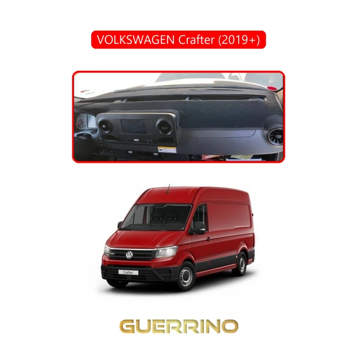 VOLKSWAGEN Crafter (2019+)TORPİDO KORUMA HALISI KIRMIZI KENAR
