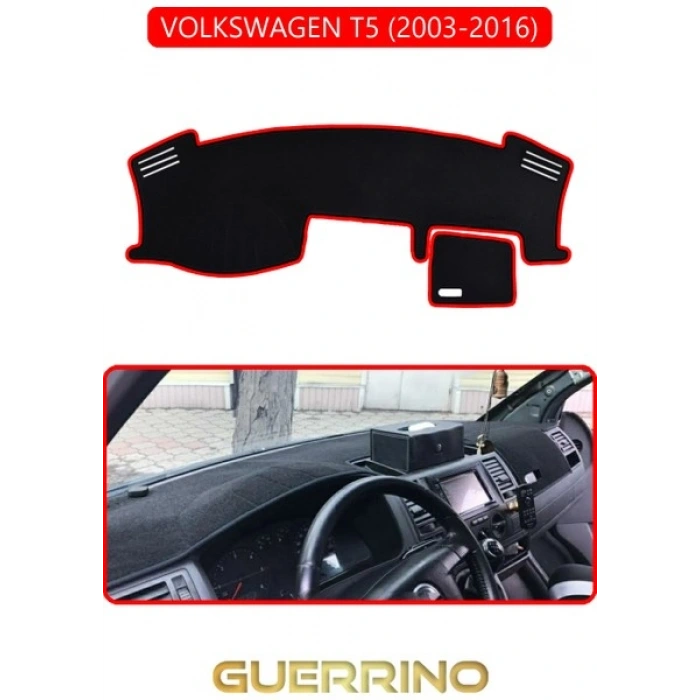 VOLKSWAGEN T5 (2003-2016)TORPİDO KORUMA HALISI KIRMIZI KENAR