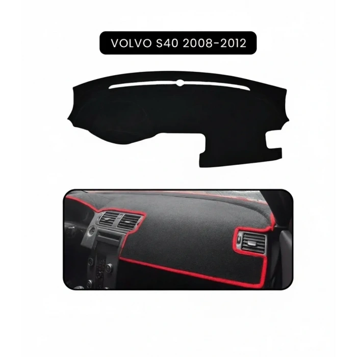 VOLVO S40 (2008-2012)TORPİDO KORUMA HALISI SİYAH KENAR