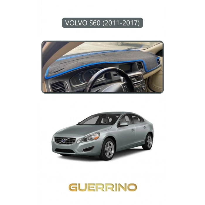 VOLVO S60 (2011-2017)TORPİDO KORUMA HALISI GRİ KENAR