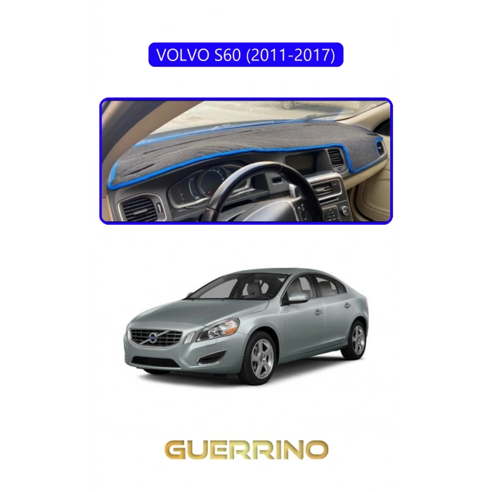 VOLVO S60 (2011-2017)TORPİDO KORUMA HALISI MAVİ KENAR