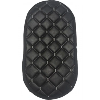 Araba Kol Dayama Örtüsü Oval Siyah Deri Gümüş Desen