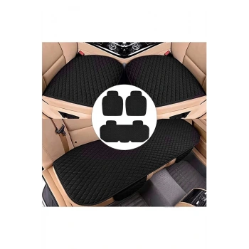 Araba Koltuk Minderi Ön-arka Takım 3 Parca Terletmez Toyota Kumaş Minder Siyah Kumaş- Siyah Dikiş