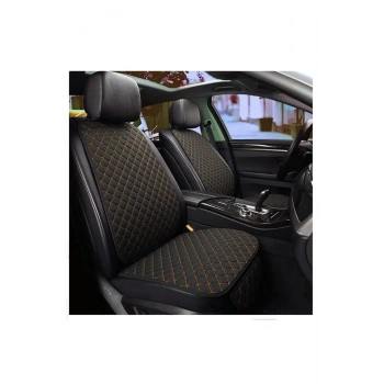 NAZOTO Araba Koltuk Minderi Kumaş Ikili Koltuk Minderi Terletmez Ergonomik Siyah Turuncu