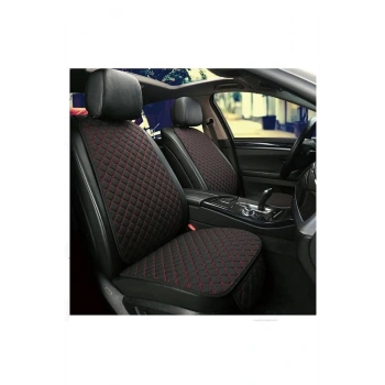 NAZOTO Araba Koltuk Minderi Kumaş Ikili Koltuk Minderi Terletmez Ergonomik Siyah Kırmızı