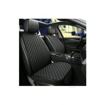 NAZOTO Araba Koltuk Minderi Kumaş Ikili Koltuk Minderi Terletmez Ergonomik Siyah Beyaz