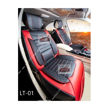 SPESIYAL Deri Kırmızı Siyah ORTAPEDİK Araç Oto Koltuk Kılıfı