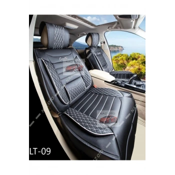 SPESIYAL Siyah Beyaz Deri ORTAPEDİK Araç Koltuk Kılıfı