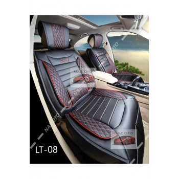 SPESIYAL Siyah Kırmızı Deri ORTAPEDİK Araç Koltuk Kılıfı